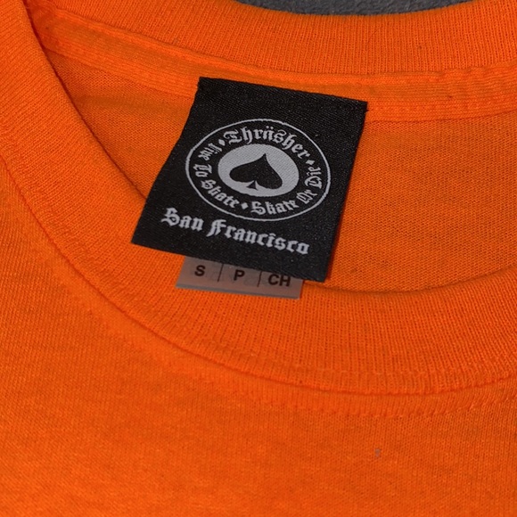 Thrasher Tiki Logo Shirt Orange & Thrasher Rose Vine Logo Shirt - Picture 2 of 5